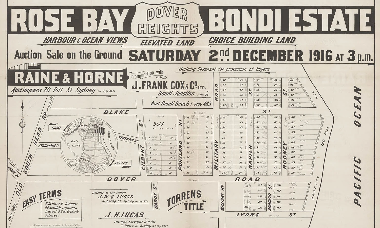 A map of a real estate development showing plots of land for sale, roads, and surrounding landmarks.